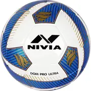 Nivia DOM03 Pro PU Football (Blue, Size 4) - Machine Stitched - 32 Panel - PU Micro Fiber top Layer - Soccer Ball - Latex Bladder Core