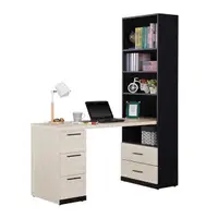 在飛比找momo購物網優惠-【BODEN】曼珊5尺L型書櫃+工作書桌組合(A款-2尺二抽