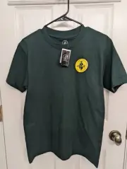 NWT Men's Volcom Size Small Green T-shirt Front And Back Graphic True To This
