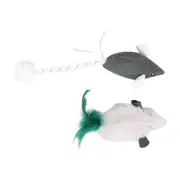 Meow & Me Woodland Cat 2 Piece Plush Mice Cat Toy