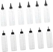 YOSADIER 12pcs Squeeze Dispensing Bottles for Hair Perm Liquid Repair Leakproof Pet Easy to Squeeze for Hair Coloring Crafting
