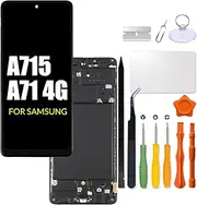 Replacement for Samsung Galaxy A71 LCD Screen with Frame INCELL for Samsung A715 A715F Touch Screen Digitizer Assembly SM-A715F/DS A715W Internal LCD Display with Repair kit（No Fingerprint Function）