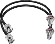 TUOLNK BNC Jumper Cable RG58 BNC Male to BNC Female Bulkhead Low Loss 50 ohm CB Radio Coax Cable 12inch (30cm) WiFi Antenna Extension Cable for HAM Radio Antenna 2 Pack