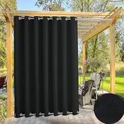 Outdoor Waterproof Thermal Insulated Blackout Curtain Grommet for Garden Patio Gazebo Sun Shade Dark Beige 108''x100''
