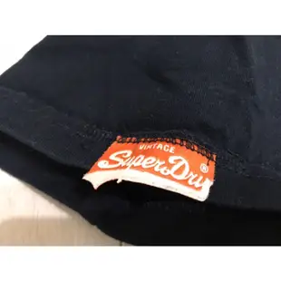 Superdry 極度乾燥 Vintage 經典刺繡短袖棉Tee Orange Label 橘標 小字logo 深藍XL