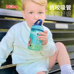 【24H出貨】Nuby努比兒童便攜運動水杯 寶寶防漏 彈跳吸管水杯 學生戶外 卡通水杯