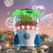 Bubble Machine, Automatic 360° Rotatable Rocket Bubble Blower Machine with