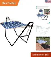 Luxurious Double Quilted Hammock with Universal Steel Stand - 450 lb Capacity