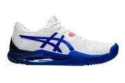 ASICS Women's Gel-Resolution 8 Tennis Shoes (White/Lapis Lazuli Blue, Size 8.5 US)
