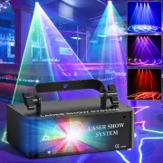 500mW 3D Beam Scanner RGB Laser Projector Light DMX DJ Disco Party Stage Light