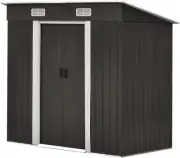 Garden Shed with Foundation - Galvanised Steel Outdoor Storage Shed with Single