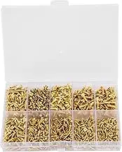 Self Tapping Screw, 1080Pcs Cross Pan Head Self Tapping Screws Iron Self Drilling Screws Assortment Kit, M2 M2.5 M3, Countersunk Head Furniture Screws for Plastic, Wood, Soft Metal