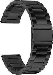 [KAVJU] Quick Release Metal Chain Watch Bands, Stainless Steel Link Watch Strap Bracelet 18mm, 19mm, 20mm, 22mm For Men Women
