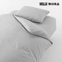 在飛比找momo購物網優惠-【MUJI 無印良品】柔舒水洗棉床包/Q/灰色