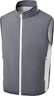 [WANWEN] Air Conditioning Jacket Sun Protection Fan Jacket Outdoor Sports Cooling Fan Vest USB Cooling Coat Windbreaker,Gray 2,XL Little Surprise