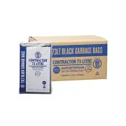 73L Heavy Duty Bin Liners Black LDPE Recycle Garbage Bags, 250pcs