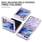 Phone Case For Samsung Galaxy Z Flip 6 Z Flip 5 Z Flip 4 Z Flip 3 Back Cover Slim Plating Full Body Protective Graphic PC