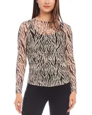 Karen Kane Side Shirred Sheer Top