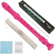 Glory Soprano Recorder Instrument for Beginner, German Fingering C Key Recorder Instrument,Pink