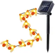 19.7" Solar Bumblebee String Light Garden Decor Lawn Warm Color Multi Modes