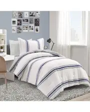 Lush Decor Fashion Farmhouse Stripe Reversible Cotton Comforter