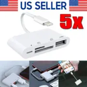 For iPhone iPod iPad IOS 12 Portable 4 in 1 USB SD TF Card Reader Camera Adapter