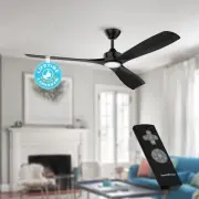 Ceiling Fans with Lights and Remote, 60 Inch Black Ceiling Fan Light for Bedr...