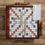 Scrabble Giant Deluxe Wooden Edition Rotating Wood Turntable Word Board Game New