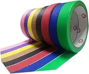 Healeved 6pcs Adhesive Tape Poster Gel Stickers Double Sided Tape Clear Dispenser Transparent Fluorescent Sticky Pin Striping Tape Strips Masking Textured Paper Tape