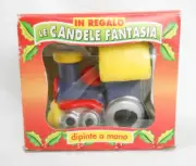 Negroni In Regalo Le Candele Fantasia Dipinte a Mano Vtg Choo Choo Train Candle