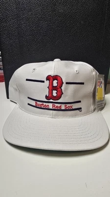 Vintage 90s The Game Split Bar Boston Red Sox Snapback Hat White
