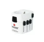 SKROSS Country Travel adapter: World to Europe 250V 7A, white, AU/CN/UK/US/IT