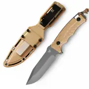 Wilora D2 Steel Hunting Knife - Bowie Knife with Sharpener and Ferro Rod Flint