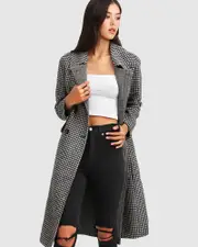 [Belle & Bloom] Save My Love Wool Coat - Black & White Check