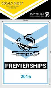 NRL Premiership History Decal - Cronulla Sharks - Premier Stickers