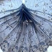 Lace Ribbon，Lace Trim， lace Ribbon Blue Mesh Lace Trims, 3 Yards Embroidery Tulle Fabric Flower Pattern Ribbon for Garment Sewing Accessories