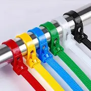 100pcs Reusable Self-Locking Nylon Cable Ties 5×300mm - Heavy Duty Adjustable Zip Ties with Buckle Design for Securing Cables, Wires
