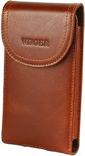 Leather Cell Phone Belt Holster for iPhone 16 Pro iPhone 15 Pro Max 14 Pro Max Samsung Galaxy S25 S25+ S24 S23 Flip Cell Phone Case for Belt Universal Smartphone Belt Pouch with Loop Clip for Men