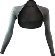 [GLOMY] Corto Women's Bolero Chiffon Long Sleeve Cardigan Propeller, Multicoloured Medium, Gray, M
