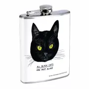 Black Cat Em2 Flask 8oz Stainless Steel Hip Drinking Whiskey