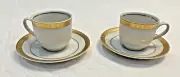 2 VINTAGE MITTERTEICH BAVARIA EXPRESSO COFFEE CUPS SAUCERS GOLD