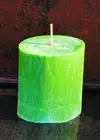 70hr Christmas Green VANILLA MYRRH Scent OVAL CANDLE Plant Based Wax Cotton Wick