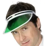 80's Poker Visor - Adult Green, Retro Headwear for Casino Nights