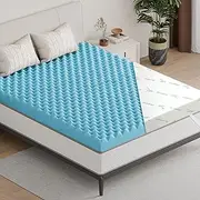 60D Foam 10cm Thick Memory Foam Mattress Topper with Cool Gel Infused, Bed Topper with Bamboo Fabric Cover Beddings, Airflow Bedding Floor Mat Pad (Double)