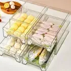 Clear Stackable Storage Organizer Fridge Drawer Refrigerator Bins Drainage Tray