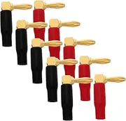 BRIGHTFUFU 10pcs Banana Plugs Right Angle Speaker Wire Connectors for Audio Systems