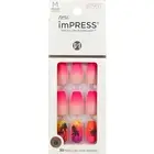 NEW Kiss Nails Impress Press On Manicure Medium Gel Coffin Matte Pink Ombre Palm