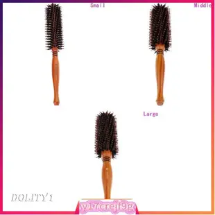 Wood Barrel Brush Roller Round Hairbrush for Flipping Hair &