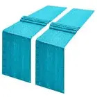 2 Packs 12 x 108 inches Turquoise Sequin Table Runner Glitter Turquoise Blue ...