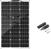 Solar Panel, 90W Monocrystalline Solar Panel, Photovoltaic System, Controllers Connected in Series and Parallel for Motorhome, Car, Boat, Camping Shelter